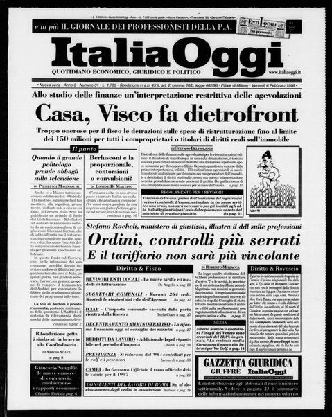 Italia oggi : quotidiano di economia finanza e politica